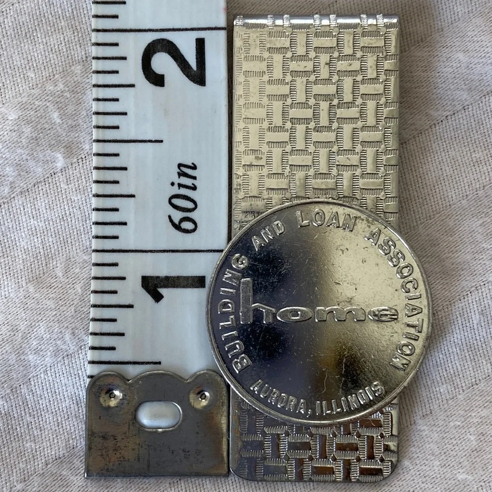 Vintage building and loan association from Aurora Illinois money clip